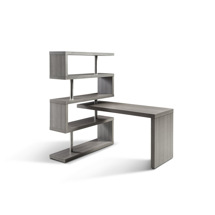 Wade Logan® Delafuente Reversible LShape Credenza Desk with Hutch